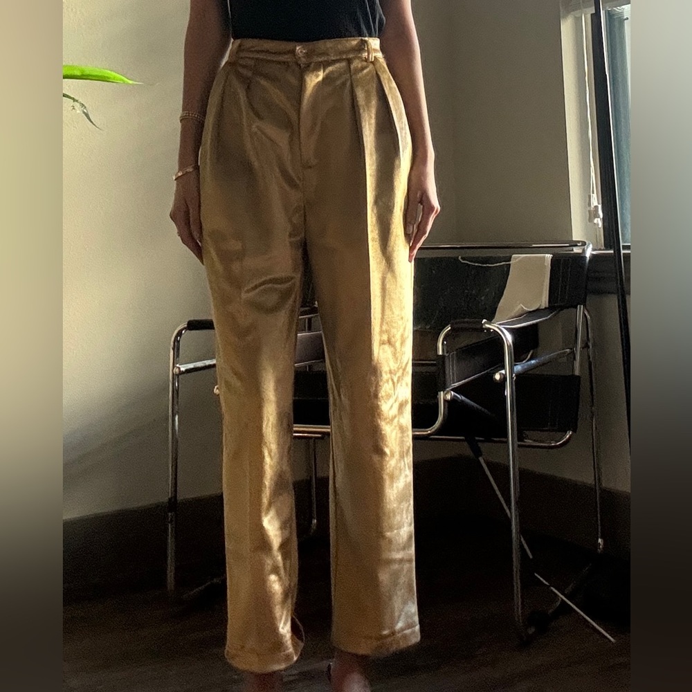 Metallic gold pants